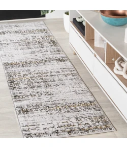 Jonathany Silk Orchid SOR202C Ivory/Black Area Rug 2 ft. X 8 ft. Runner