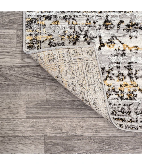 Tidal Modern Strie' Ivory/Black 8 ft. x 10 ft. Area Rug