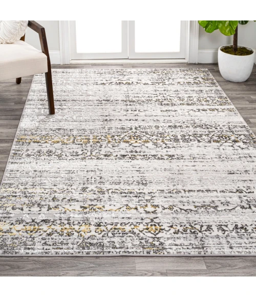 Tidal Modern Strie' Ivory/Black 8 ft. x 10 ft. Area Rug