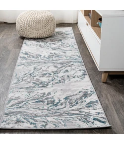 Jonathany Silk Orchid SOR203A Gray/Turquoise Area Rug 2 ft. X 10 ft. Runner