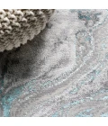Swirl Marbled Abstract Gray/Turquoise 8 ft. x 10 ft. Area Rug