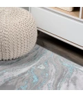 Swirl Marbled Abstract Gray/Turquoise 8 ft. x 10 ft. Area Rug