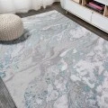 Swirl Marbled Abstract Gray/Turquoise 3 ft. x 5 ft. Area Rug