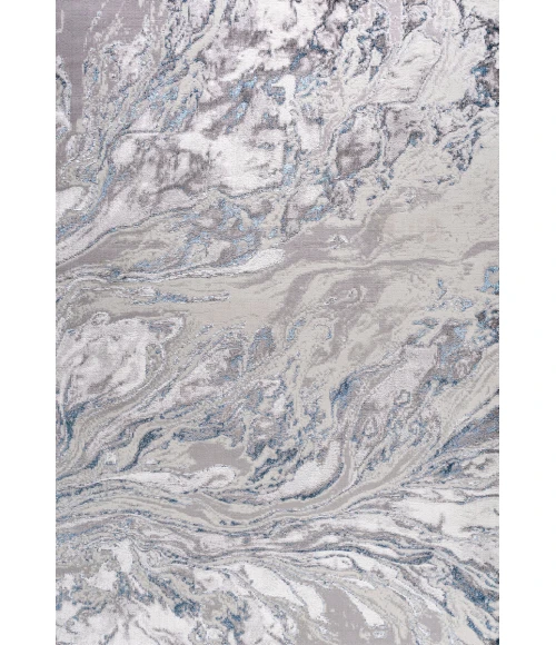 Swirl Marbled Abstract Gray/Blue 8 ft. x 10 ft. Area Rug