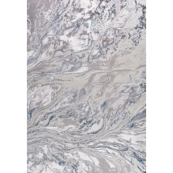 Swirl Marbled Abstract Gray/Blue 5 ft. x 8 ft. Area Rug