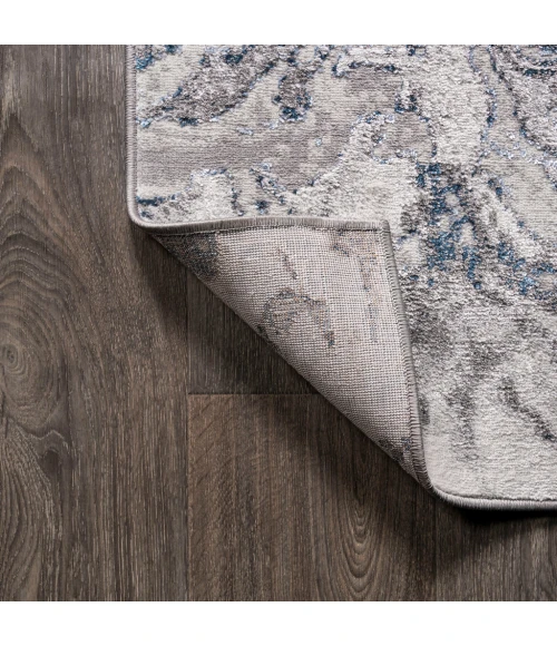 Swirl Marbled Abstract Gray/Blue 8 ft. x 10 ft. Area Rug