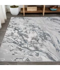 Swirl Marbled Abstract Gray/Blue 8 ft. x 10 ft. Area Rug