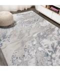 Swirl Marbled Abstract Gray/Blue 8 ft. x 10 ft. Area Rug