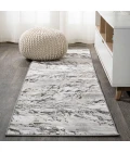 Swirl Marbled Abstract Gray/Black 2 ft. x 10 ft. Runner Rug
