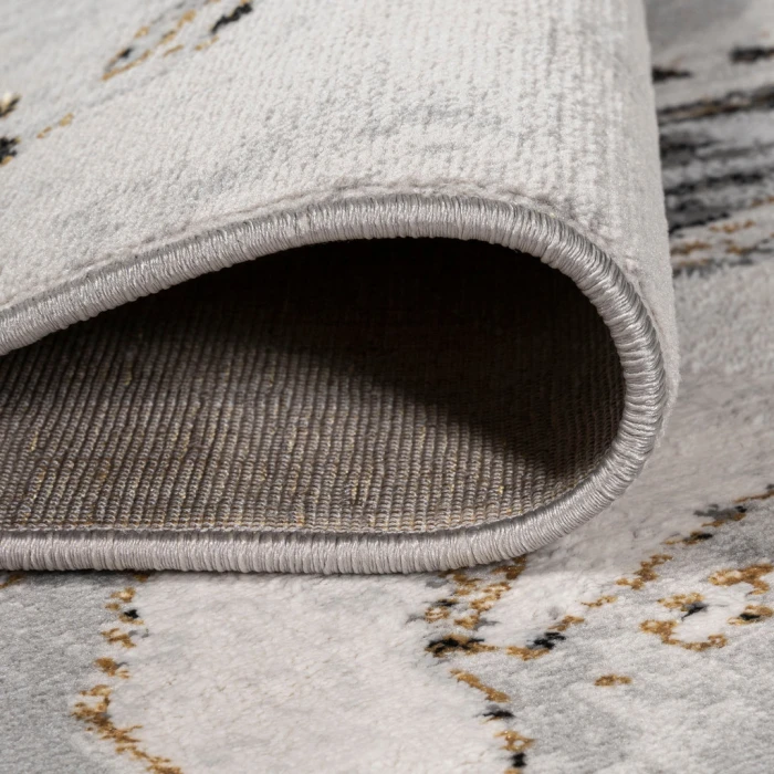 Swirl Marbled Abstract Gray/Black 8 ft. x 10 ft. Area Rug