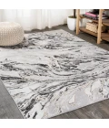 Swirl Marbled Abstract Gray/Black 5 ft. x 8 ft. Area Rug
