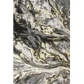 Swirl Marbled Abstract Black/Yellow 4 ft. x 6 ft. Area Rug