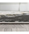Swirl Marbled Abstract Black/Yellow 2 ft. x 8 ft. Runner Rug