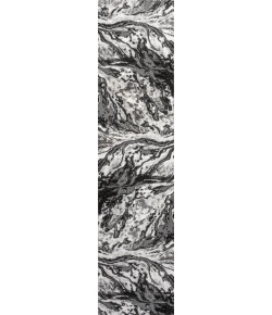 Jonathany Silk Orchid SOR203E Black/Ivory Area Rug 2 ft. X 8 ft. Runner