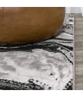 Swirl Marbled Abstract Black/Ivory 4 ft. x 6 ft. Area Rug