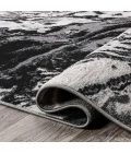 Swirl Marbled Abstract Black/Ivory 2 ft. x 8 ft. Runner Rug
