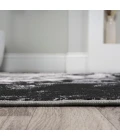 Swirl Marbled Abstract Black/Ivory 2 ft. x 8 ft. Runner Rug