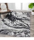 Swirl Marbled Abstract Black/Ivory 4 ft. x 6 ft. Area Rug