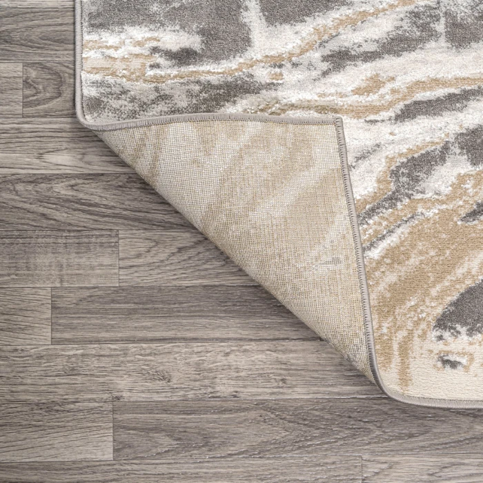Swirl Marbled Abstract Beige/Ivory 5 ft. x 8 ft. Area Rug