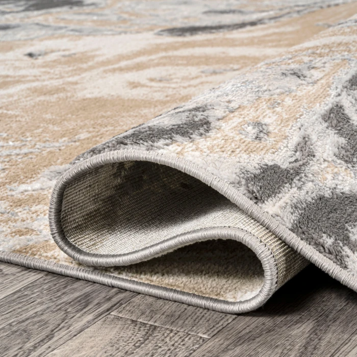 Swirl Marbled Abstract Beige/Ivory 2 ft. x 8 ft. Runner Rug
