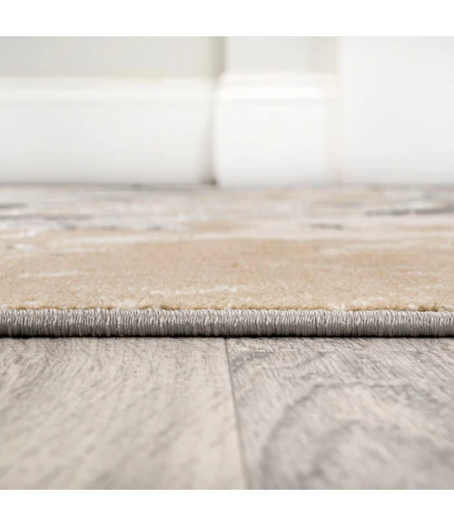 Swirl Marbled Abstract Beige/Ivory 2 ft. x 8 ft. Runner Rug