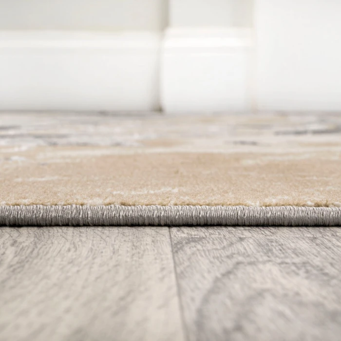 Swirl Marbled Abstract Beige/Ivory 2 ft. x 8 ft. Runner Rug