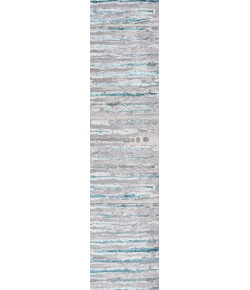 Jonathany Silk Orchid SOR204A Gray/Turquoise Area Rug 2 ft. X 10 ft. Runner
