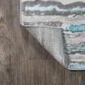 Batten Modern Stripe Gray/Turquoise 2 ft. x 10 ft. Runner Rug