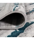 Batten Modern Stripe Gray/Turquoise 2 ft. x 10 ft. Runner Rug