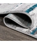 Batten Modern Stripe Gray/Turquoise 2 ft. x 10 ft. Runner Rug