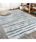 Batten Modern Stripe Gray/Turquoise 3 ft. x 5 ft. Area Rug