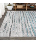 Batten Modern Stripe Gray/Turquoise 3 ft. x 5 ft. Area Rug