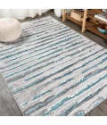 Batten Modern Stripe Gray/Turquoise 3 ft. x 5 ft. Area Rug