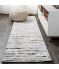 Batten Modern Stripe Gray/Black 2 ft. x 10 ft. Runner Rug