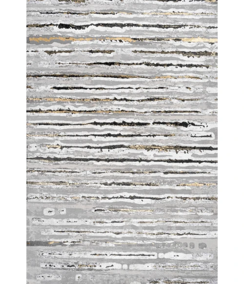 Batten Modern Stripe Gray/Black 3 ft. x 5 ft. Area Rug