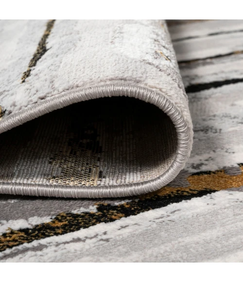 Batten Modern Stripe Gray/Black 2 ft. x 10 ft. Runner Rug