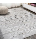 Batten Modern Stripe Gray/Black 3 ft. x 5 ft. Area Rug