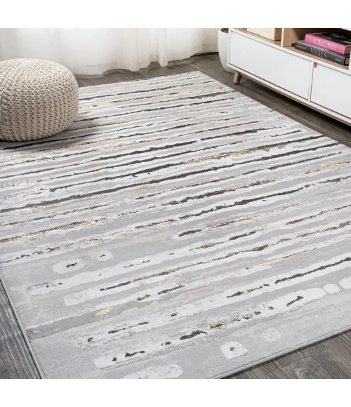 Batten Modern Stripe Gray/Black 3 ft. x 5 ft. Area Rug