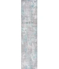 Timeworn Modern Abstract Gray/Turquoise 2 ft. x 10 ft. Runner Rug