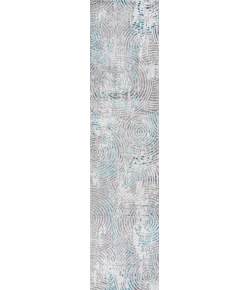 Jonathany Silk Orchid SOR205A Gray/Turquoise Area Rug 2 ft. X 10 ft. Runner