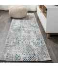 Timeworn Modern Abstract Gray/Turquoise 2 ft. x 10 ft. Runner Rug