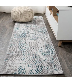 Jonathany Silk Orchid SOR205A Gray/Turquoise Area Rug 2 ft. X 10 ft. Runner