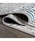 Timeworn Modern Abstract Gray/Turquoise 2 ft. x 10 ft. Runner Rug