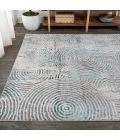 Timeworn Modern Abstract Gray/Turquoise 8 ft. x 10 ft. Area Rug