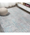 Timeworn Modern Abstract Gray/Turquoise 8 ft. x 10 ft. Area Rug