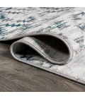Ancient Faded Trellis Gray/Turquoise 2 ft. x 10 ft. Runner Rug