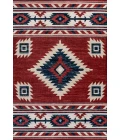 Serape Medallion Southwestern Red/Navy/Cream 5 ft. x 8 ft. Area Rug