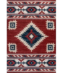 Jonathany South Western SWC100A Red/Navy/Cream Area Rug 7 ft. 9 in. X 10 ft. Rectangle
