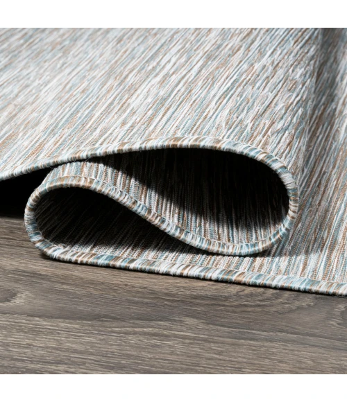 Ethan Modern Flatweave Solid Gray 6' Round Indoor/Outdoor Area Rug