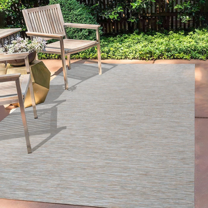 Ethan Modern Flatweave Solid Gray 8 ft. x 10 ft. Indoor/Outdoor Area Rug